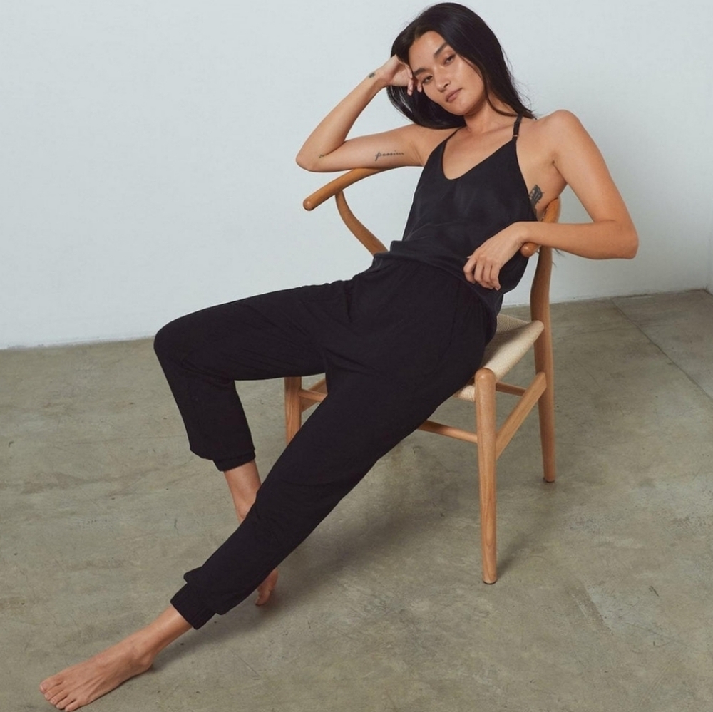 LUNYA MODAL SOFT JOGGERS PANTS IN BLACK